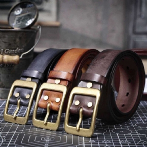 Ceintures En Cuir De Vache Pour Homme | Boucle en cuivre à ardillon