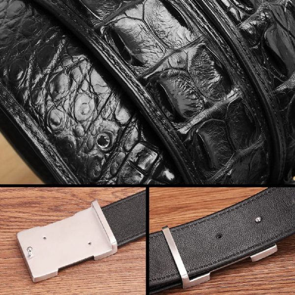 Ceintures Homme En Peau De Crocodile - Boucles de ceinture à ancre | Cuir Véritable - Style 1