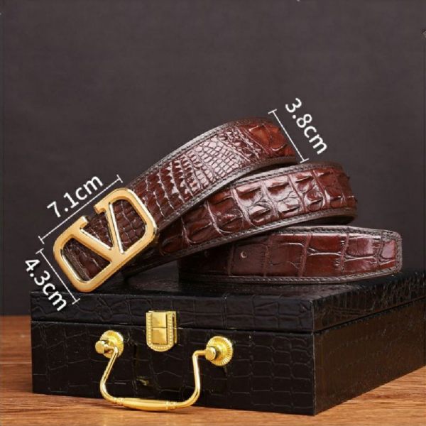 Ceintures Homme En Peau De Crocodile - Boucles de ceinture à ancre | Cuir Véritable - Style 1
