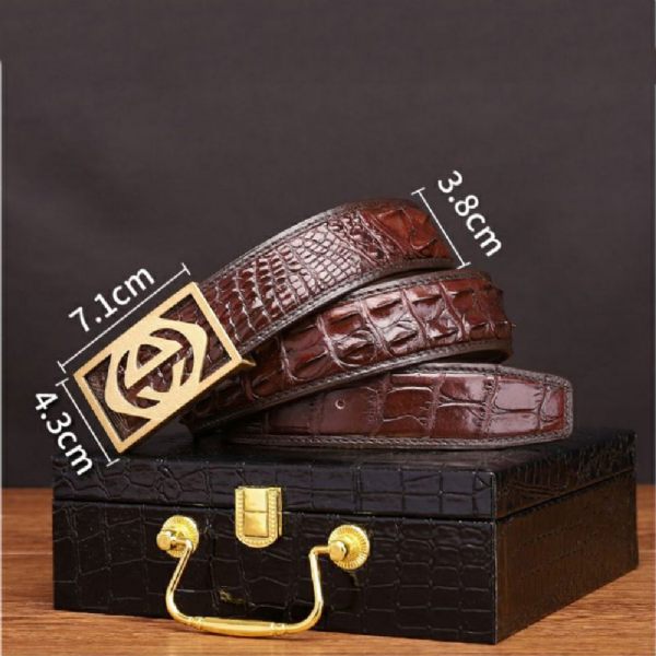 Ceintures Homme En Peau De Crocodile - Boucles de ceinture à ancre | Cuir Véritable - Style 1