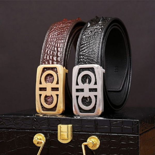 Ceintures Homme En Peau De Crocodile - Boucles de ceinture à ancre | Cuir Véritable