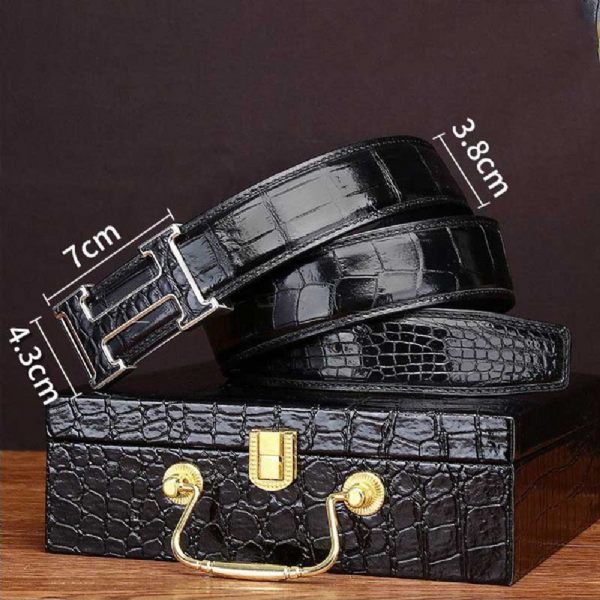 Ceintures Homme En Peau De Crocodile - Boucles de ceinture à ancre | Fait Main - Style 1