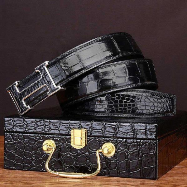Ceintures Homme En Peau De Crocodile - Boucles de ceinture à ancre | Fait Main