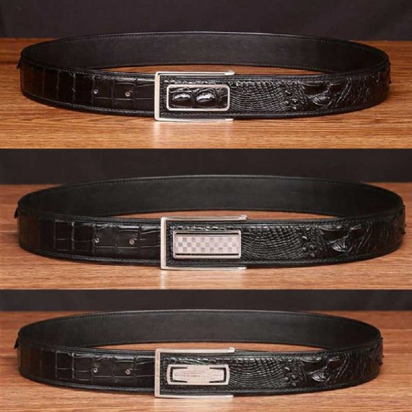 Ceintures Homme En Peau De Crocodile - Boucles de ceinture à ancre | Meilleurs Cadeaux - Style 1