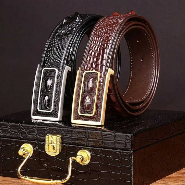 Ceintures Homme En Peau De Crocodile - Boucles de ceinture à ancre | Meilleurs Cadeaux