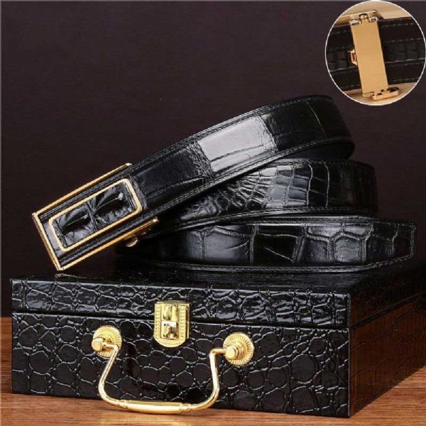 Ceintures Homme En Peau De Crocodile - Boucles de ceinture à cliquet | Fait Main