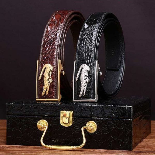 Ceintures Homme En Peau De Crocodile - Boucles de ceinture à cliquet | Meilleurs Cadeaux - Style 1