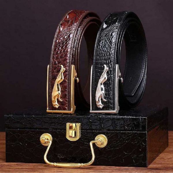 Ceintures Homme En Peau De Crocodile - Boucles de ceinture à cliquet | Meilleurs Cadeaux - Style 1