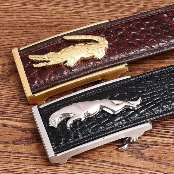 Ceintures Homme En Peau De Crocodile - Boucles de ceinture à cliquet | Meilleurs Cadeaux - Style 1