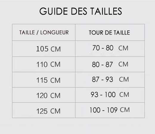 guide des tailles de ceintures