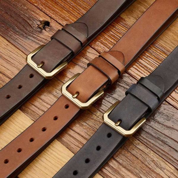 Mode Ceinture En Cuir De Vache Pour Homme - Boucles de ceinture à ardillon - Style 1