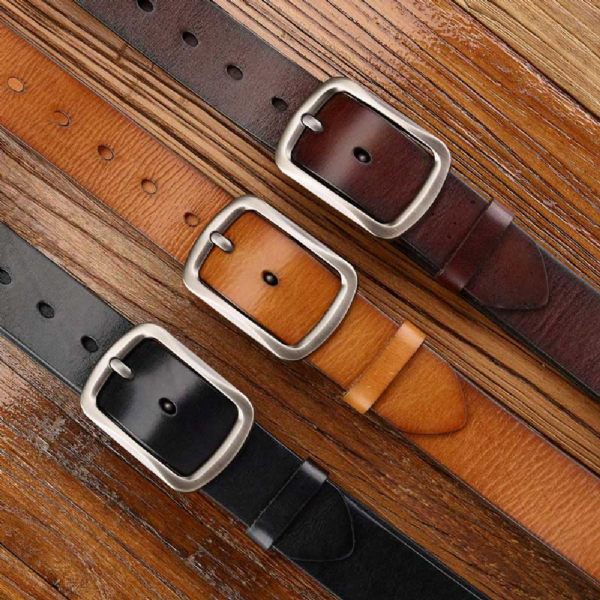 Mode Ceinture En Cuir De Vache Pour Homme - Boucles de ceinture à ardillon - Style 1