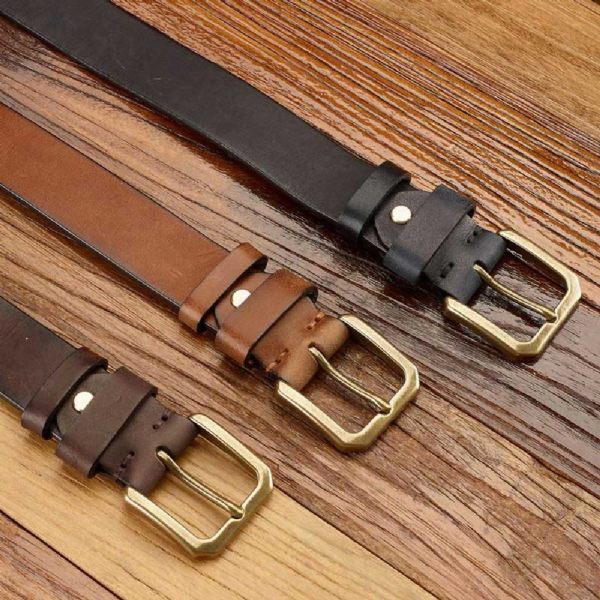 Mode Ceinture En Cuir De Vache Pour Homme - Boucles de ceinture à ardillon - Style 1