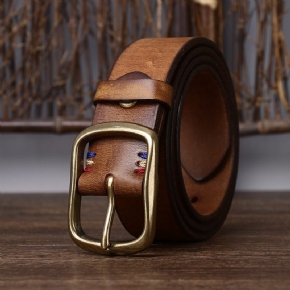 Rétro Ceintures Homme En Cuir De Vache Largeur 3.8cm | Cuivre Boucles à ardillon