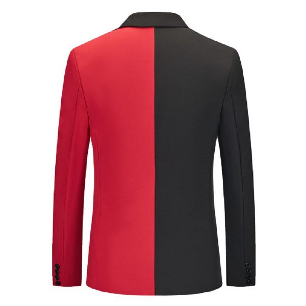 Blazer Homme Sport Manteau Business Moderne Elégant Bloc Couleur Décontracté Un Bouton - Rouge