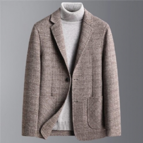 Blazer Homme Sport Manteau Plaid Laine Business Moderne Deux Boutons