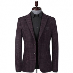 Blazer Pour Hommes Manteau Sport Élastique Mince Veste Broderie Décontractée Deux Boutons