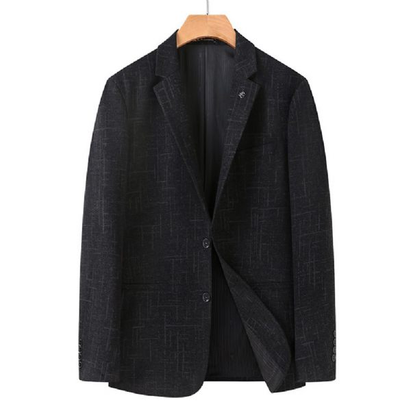 Blazer Pour Hommes Manteau Sport Grande Taille Motif À Rayures Carreaux Deux Boutons Poche Intégrée Col Plat