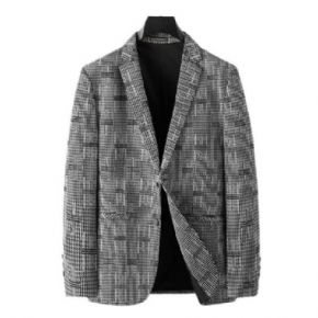 Blazer Sport Pour Hommes Grand Et Manteau Ample À Carreaux Deux Boutons Poche Intégrée