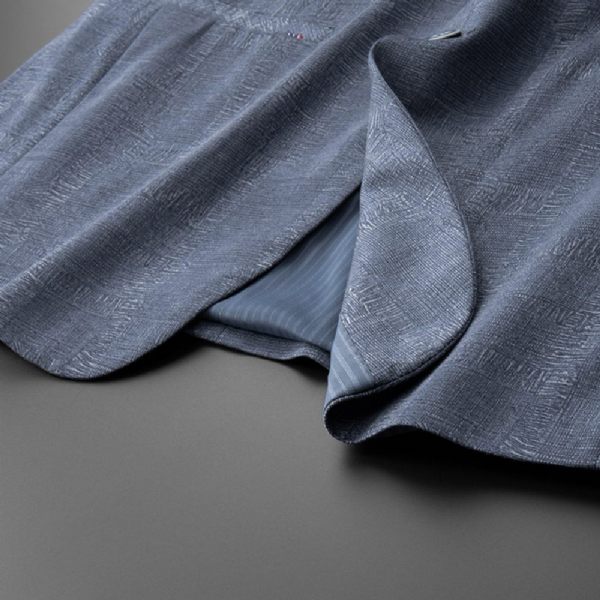 Blazer Sport Pour Hommes Grand Et Manteau Ample À Deux Boutons - Bleu