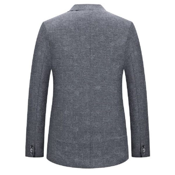 Blazer Sport Pour Hommes Grand Et Manteau Slim Décontracté À Deux Boutons Carreaux - Gris