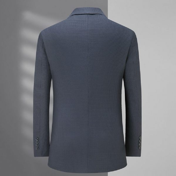 Blazer Sport Pour Hommes Manteau D'affaires Moderne À Carreaux Ample Deux Boutons Grande Taille - Bleu
