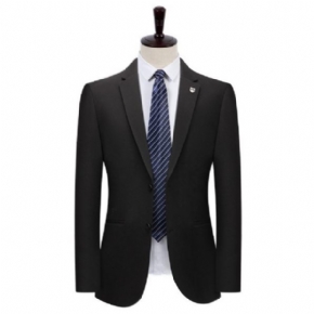 Blazer Sport Pour Hommes Manteau Ample Couleur Unie Deux Boutons Col Plat Poche Intégrée