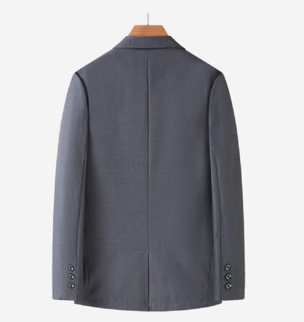 Blazer Sport Pour Hommes Manteau Ample Un Bouton Poches À Rabat Col Plat Couleur Unie Grande Taille - Gris