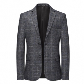 Blazer Sport Pour Hommes Manteau Décontracté À Carreaux Deux Boutons Surdimensionné Ample