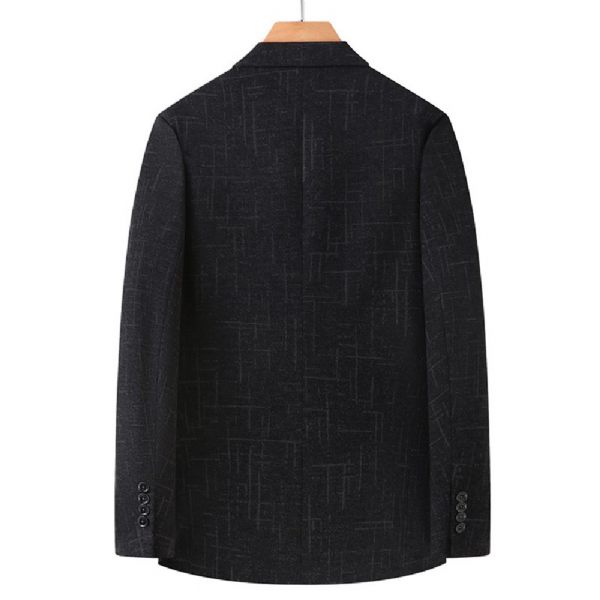 Blazer Sport Pour Hommes Manteau Mode À Carreaux Motif Floral Ample Deux Boutons Grande Taille - Noir