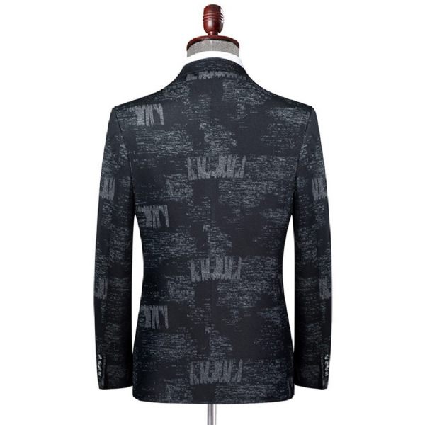 Blazer Sport Manteau Color Block Slim Casual Deux Boutons Pour Hommes - Noir