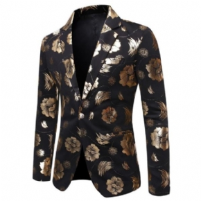 Blazer Sport Manteau Floral Motif Bloc Couleur Business Moderne Un Bouton Pour Homme