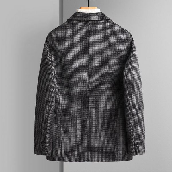 Blazer Sport Manteau Homme Laine Deux Boutons Col Plat Poches Plaquées - Gris