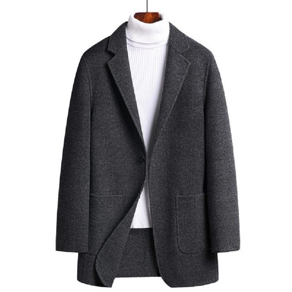 Blazer Sport Manteau Homme Laine Lâche Deux Boutons