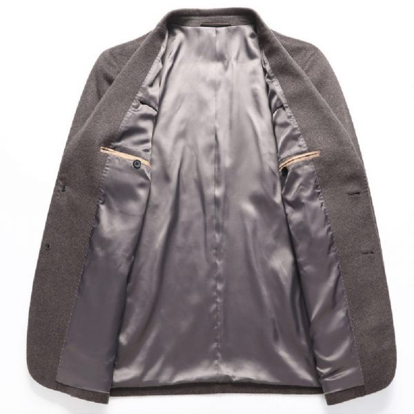 Blazer Sport Manteau Homme Laine Slim Deux Boutons - Brun