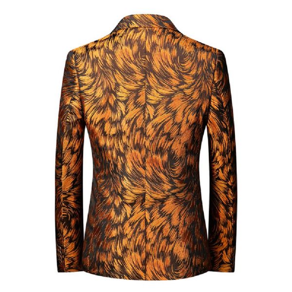 Blazer Sport Manteau Homme Motif Fleur Individualité Business Moderne Un Bouton Grande Taille - Jaune