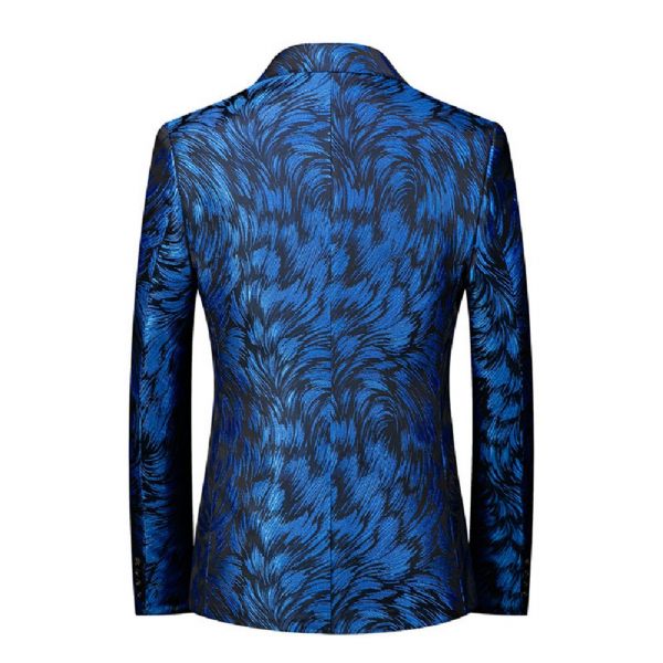 Blazer Sport Manteau Homme Motif Fleur Individualité Business Moderne Un Bouton Grande Taille - Bleu