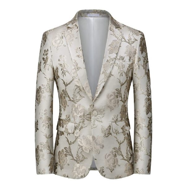 Blazer Sport Manteau Homme Motif Floral Un Bouton Business Moderne Grande Taille