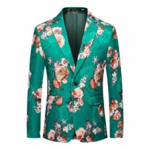 Blazer Sport Manteau Homme Motif Floral Un Bouton Rose