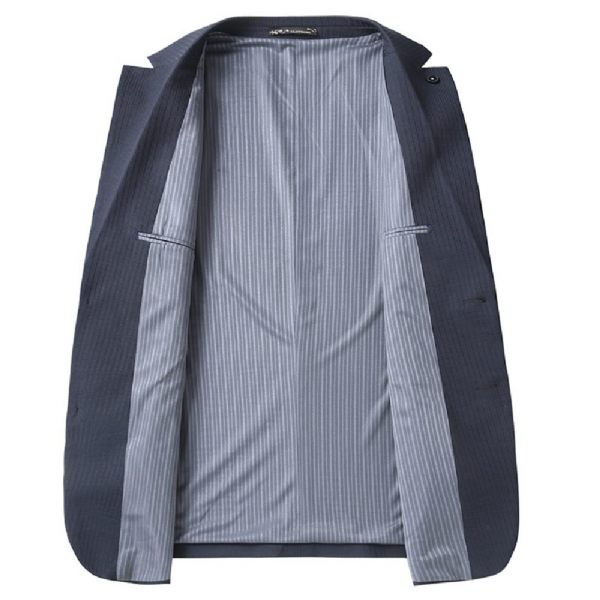 Blazer Sport Manteau Homme Revers Décontracté Deux Boutons Grande Taille - Bleu