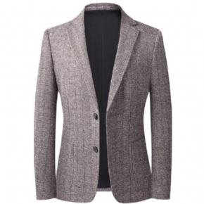 Blazer Sport Manteau Homme Tricot Laine Slim Casual Deux Boutons