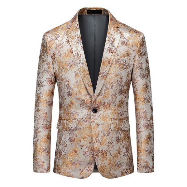 Blazer Sport Manteau Homme Un Bouton Business Moderne Motif Floral Grande Taille