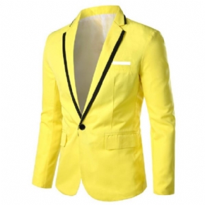 Blazer Sport Manteau Slim Un Bouton Col Plat Poches À Rabat