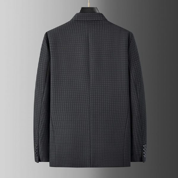 Blazer Surdimensionné Pour Hommes Manteau Sport Deux Boutons Col Plat Fleurs Cassées - Noir