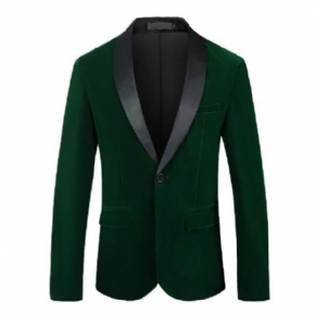 Blazer Surdimensionné Pour Hommes Manteau Sport Un Bouton Châle Velours Côtelé Poches À Rabat