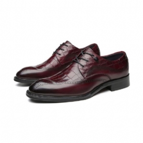 Chaussures Derby Formelles Pour Hommes Cuir Vache Sculpté À 3 Œillets