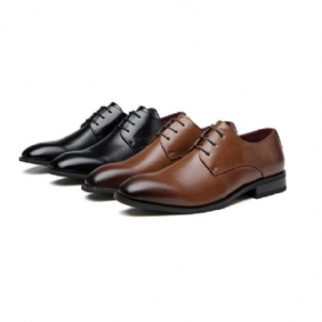 Chaussures Derby Formelles Pour Hommes À Lacets Cuir Vache Bout Pointu