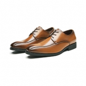 Chaussures Formelles Pour Hommes Derby À Lacets Bout Pointu Semelle Souple Cuir Vache