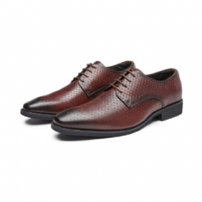 Chaussures Formelles Pour Hommes Derby Respirantes À Lacets Cuir Vache Faites La Main