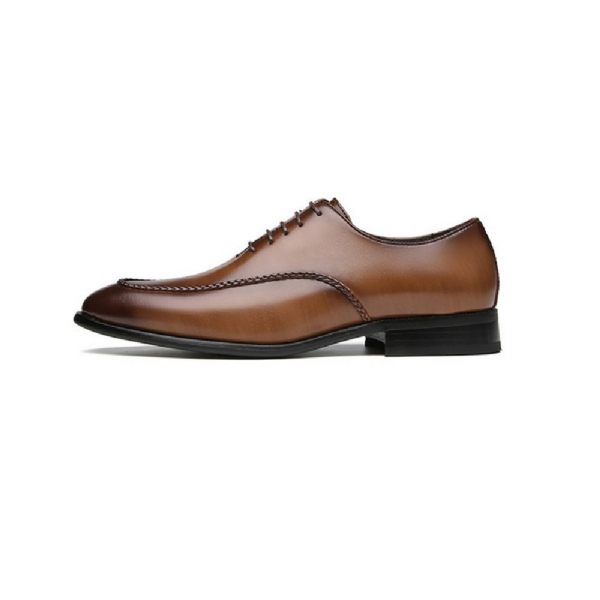 Chaussures Formelles Pour Hommes Oxford Business Moderne Rétro Bout Ciselé - Brun